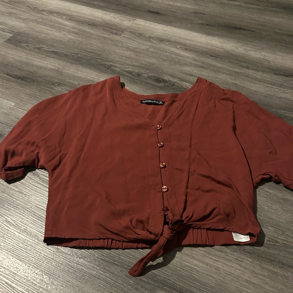 Women's Rust Button-Up Top - Picture 3 of 5